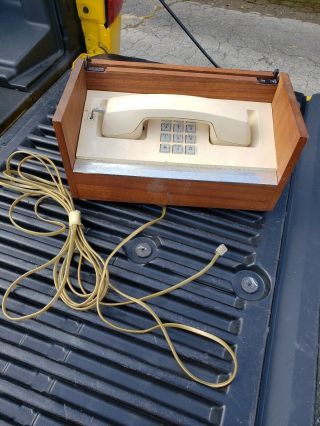 Vintage Mid - Century Executive Chest Phone In Wood Box By Western Electric