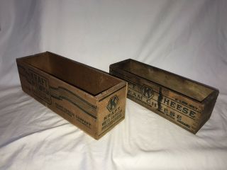 Set Of 2 Vintage Kraft Cheese Wooden Boxes - 5 Lb & 3 Lb
