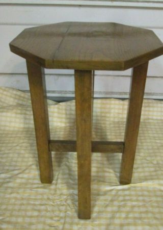Vtg Arts And Crafts Mission Solid Wood Plant Stand Side End Table Antique