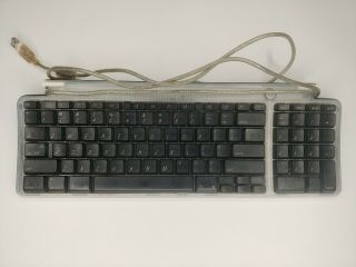 Vintage Apple Usb Blue Gray Wired Keyboard Model M2452 Translucent Teal