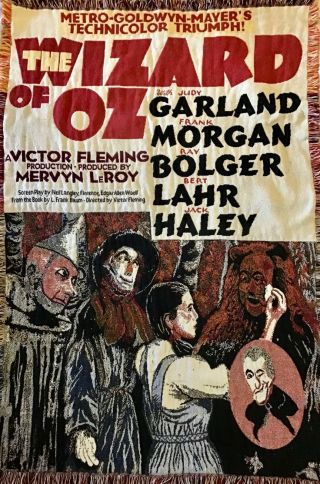 The Wizard Of Oz Throw Blanket Tapestry Woven Movie Poster 42” By 65” Vintage