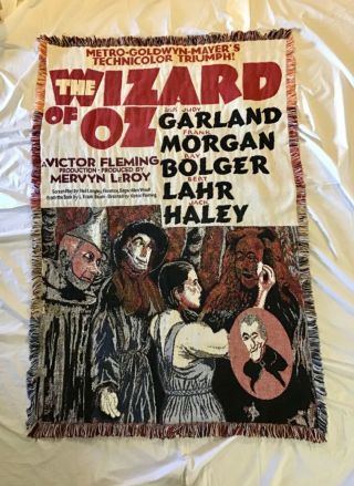 The Wizard Of Oz Throw Blanket Tapestry Woven Movie Poster 42” by 65” Vintage 2