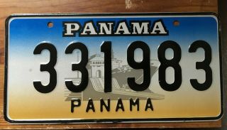 Panama 1999 Ship In Canal License Plate 331983