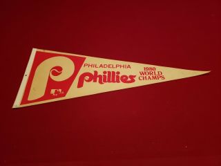 Vintage Philadelphia Phillies 1980 World Champions Pennant,  Mike Schmidt,  Rose