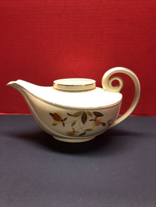 Vintage Hall Superior Jewel Tea Autumn Leaf Aladdin Teapot With Infuser No Lid