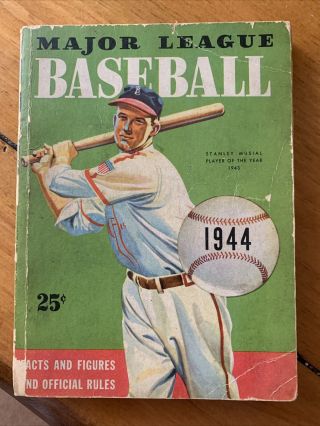 1944 Major League Baseball Facts,  Figures And Official Rules Stan Musial Vintage