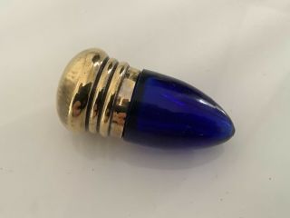 Fine Antique Bristol Blue Acorn Shaped Perfume/scent Bottle Vgc.