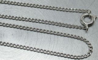 Vintage 925 Sterling Silver Curb Link Chain 17 - 3/4 " Necklace,  L@@k