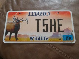 Single Idaho License Plate - T5he - Wildlife - Elk 2008 Sticker