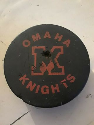 Omaha Knights CHL hockey puck 1970 ' s 2