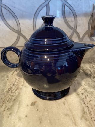 Vintage Homer Laughlin Hlc Fiestaware Fiesta Cobalt Blue Glaze Teapot Large