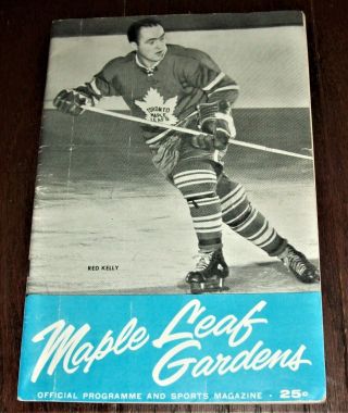 1960 Maple Leaf Gardens Programme Maple Leafs Vs Chicago Black Hawks Red Kelly