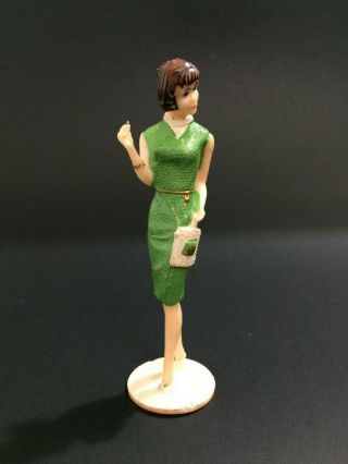 1950 ' s Wilton Chicago 43 Woman in Green Dress Plastic Vintage Figure Cake Topper 2