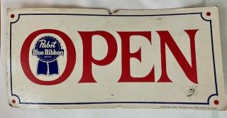 Pabst Blue Ribbon Open/closed Cardboard Vintage Sign - Man Cave Art