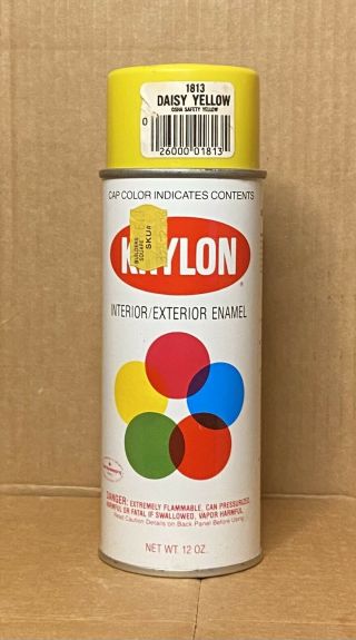 Vintage Krylon 1813 Daisy Yellow Spray Paint Can - Osha Safety