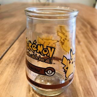 Vintage 1999 Pokemon 25 Pikachu Promotional Welch’s Glass Jelly Jar Ships