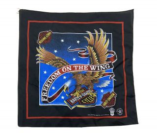 Vintage 80’s Harley Davidson ‘freedom On The Wing’ Eagle Bandana Made In Usa