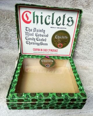 Antique Vintage Chiclets Gum Store Display Box Early 1900 