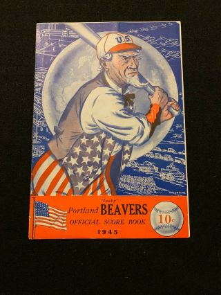 1945 Pcl Baseball Program Portland Beavers Vs Hollywood Stars Wwii Uncle Sam