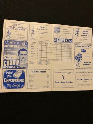 1945 PCL Baseball Program Portland Beavers VS Hollywood Stars WWII Uncle Sam 3