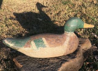 Mallard Drake Vintage Decoy,  Antique Wood Duck Decoy Victor Animal Trap?