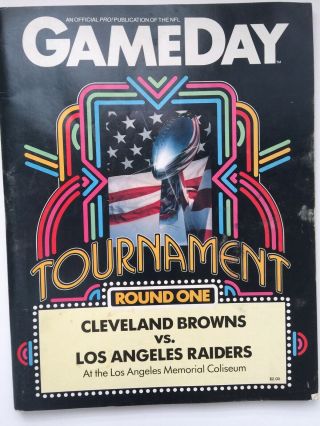 Nfl Playoff Program Los Angeles Raiders - Cleveland Browns 1/8/83