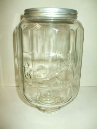 Antique Orig.  Arcade Crystal No.  4 Glass Jar With Lid