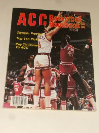 Vintage Acc Basketball Handbook 1983 - 84 Michael Jordan North Carolina Vtg 80s Nc