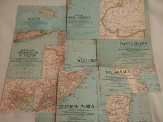 7 Vintage National Geographic Maps Of 1962 19 " X25 " Wall Maps Collectable