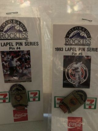 Set Of 10 Colorado Rockies 1993 Lapel Pin Series - Pins 4 - 13 1993 MLB 2
