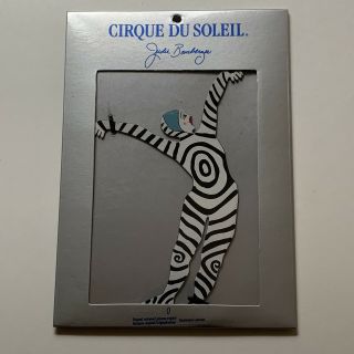 Vtg Judie Bomberger Cirque Du Soleil " O " Zebra Metal Hand Painted Ornament
