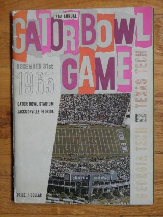 1965 Gator Bowl Program - Ga Tech Vs Texas Tech - 21st Game - 12/31/65 - Photos - Coke Ads