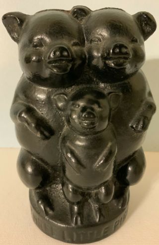 Vintage Three Little Bears Cast Iron Coin Bank