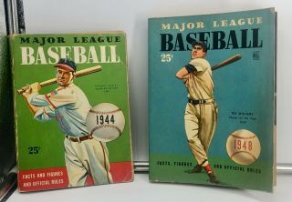 Major League Baseball Facts,  Figures Official Rules 1944,  1948,  Very Good Cond. ,