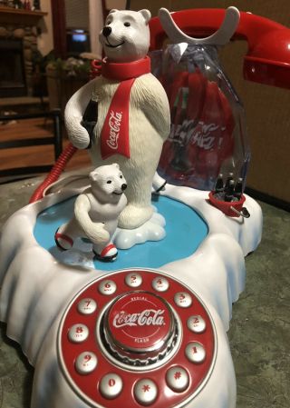 Vintage Coca Cola Coke Animated Light Up Polar Bear Telephone