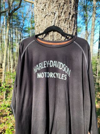 Men ' s Pre - Owned Comfortable Harley Davidson long sleeve black shirt size 5 XL 3