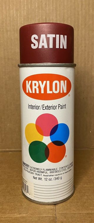Vintage Krylon 3503 Burgundy Satin Spray Paint Can