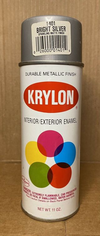Vintage Krylon 1401 Bright Silver Spray Paint Can