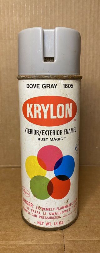 Vintage Krylon 1605 Dove Gray Spray Paint Can