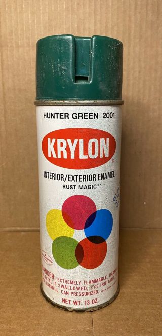 Vintage Krylon 2001 Hunter Green Spray Paint Can