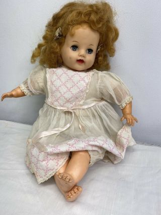 Ideal Baby Doll Sleepy Eyes Vinyl & Cloth Body Doll 19 " 30 - 40’s Vintage Rare
