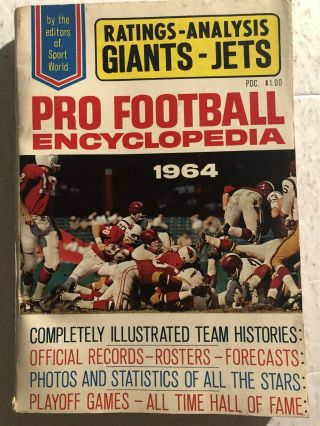 1964 American Football League Afl Nfl Guide Al York Giants Jets 258 Pages
