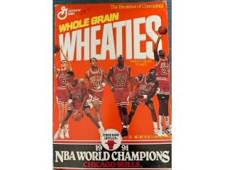 Michael Jordan & Chicago Bulls 1991 Nba Champions Wheaties Box -
