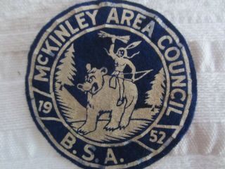 Vintage 1952 BSA McKinley Area Council Badge/Patch - Ohio 2