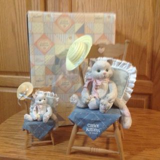 Vintage Calico Kittens " Waiting For A Friend Like You "