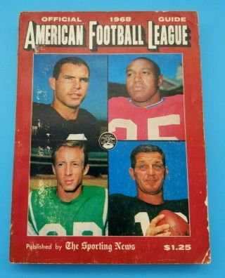 Afl American Football League - Sporting News Football Guide - 1968 - Ex,  Shape