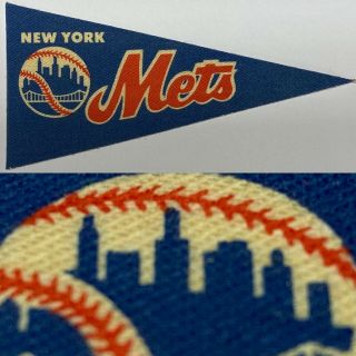 1960s Ny York Mets 1.  5x3.  5 Inch Decal Baseball Post Cereal Mini Pennant