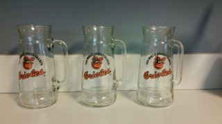 Set Of 3 Baltimore Orioles 1983 World Champs Fisher Nuts Beer Mugs