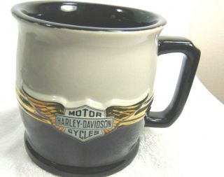 Harley Davidson Winged Bar Shield Raised Logo 16 0z.  Coffee Mug Cup