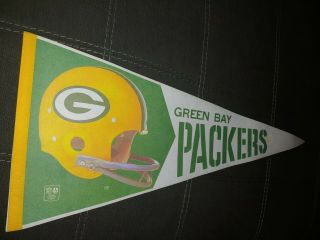 Vintage 70s - 80s Green Bay Packers Nfl Football Classic Helmet Felt Pennant
